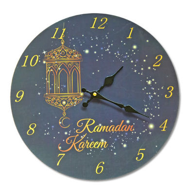 Chiny Muzułmański Ramadan Vintage Okrągły Dom Sypialnia Pełen wdzięku Biurko Dekoracja Zegar mechaniczny Zegar ścienny w stylu retro fabryka