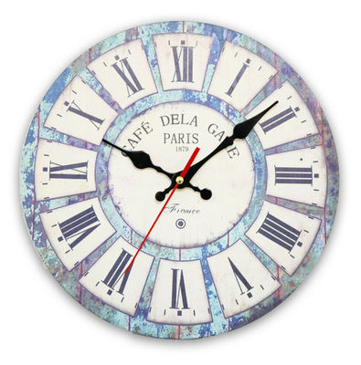 Duży drewniany zegar ścienny z rzymską liczbą Shabby Chic Rustic Kitchen Home Zegar ścienny w stylu antycznym