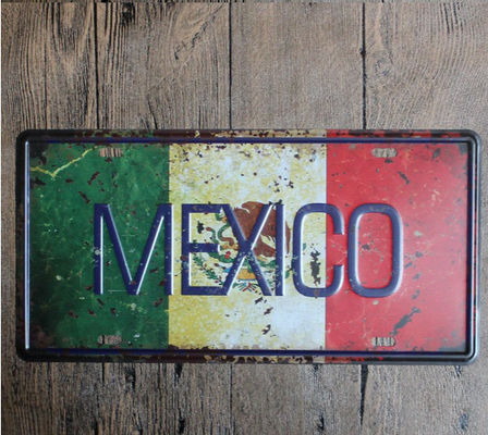 Chiny Meksyk Flaga Narodowa Wzór Metalowa Plakietka Emaliowana Retro Bar Dom Pub Sklep Dekoracje Ścienne Malarstwo Tablice Plakat fabryka